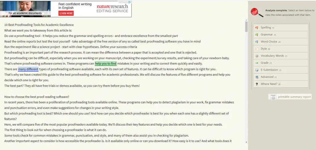 proofreading software for academic writing