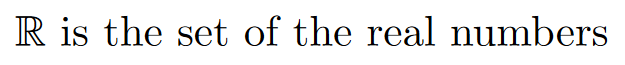 real number symbol in LaTeX