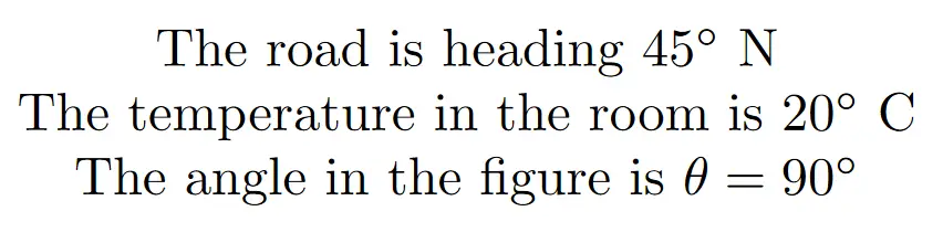 degree symbol in LaTeX