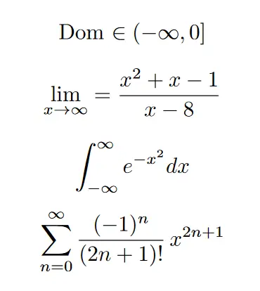 infinity symbol in LaTeX