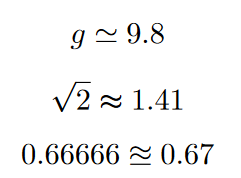  approximate symbol in LaTeX