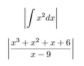 absolute value symbol in LaTeX