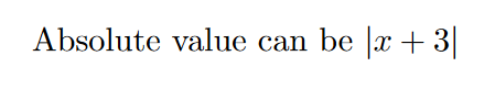 absolute value symbol in LaTeX