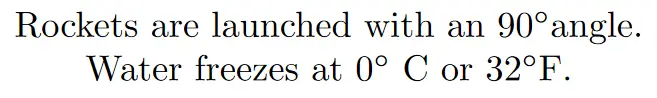 degree symbol in LaTeX