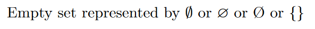 Empty set symbol in Latex