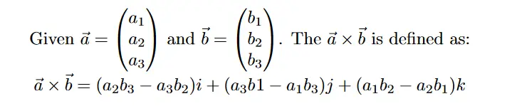 cross product symbol in Latex