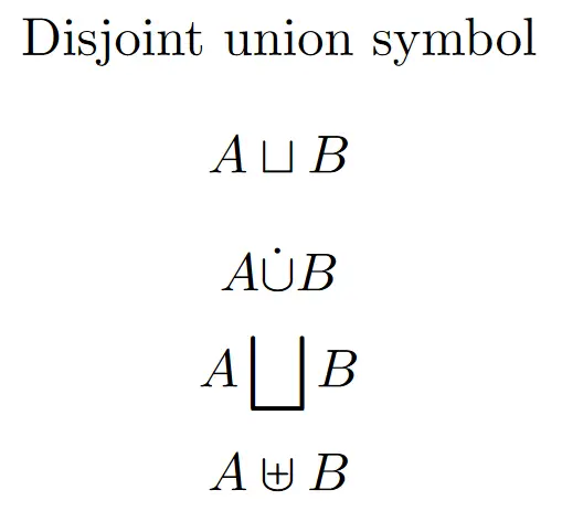 union symbol in LaTeX