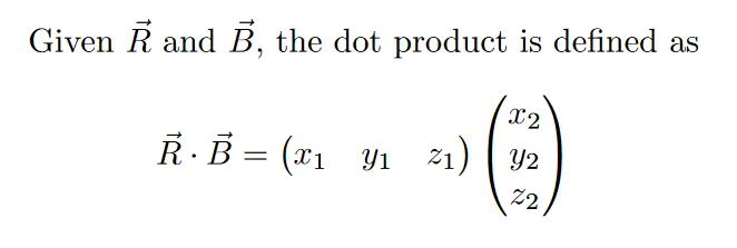 dot product in LaTeX