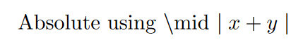 absolute value symbol in LaTeX