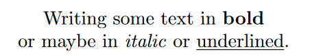 Bold text in LaTeX : Normal text with emphasized text and italicized text. Image source: scijournal Author