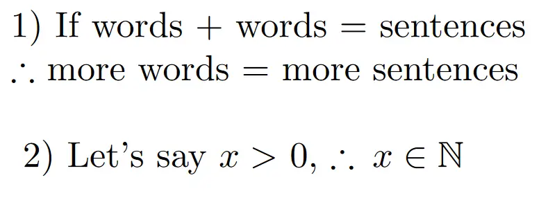 Therefore In Latex : Images created with LaTeX by the author.