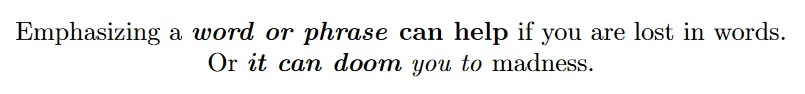 Bold text in LaTeX : \emph command together with bold use. Image source: scijournal Author