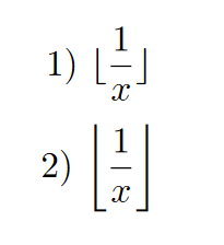 Floor Symbol In LaTeX : With and without \left \right expressions. Images created with LaTeX by the author.