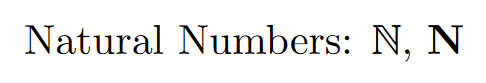 Natural Numbers Symbol In Latex : Symbols for natural numbers