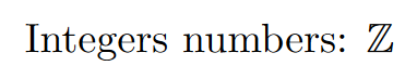 Integer number symbol in LaTeX : Integer numbers symbol/sign