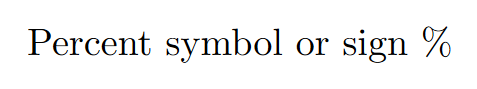 Percent Symbol In Latex : 