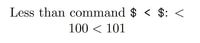Less Than Symbol In Latex : Command for the less than