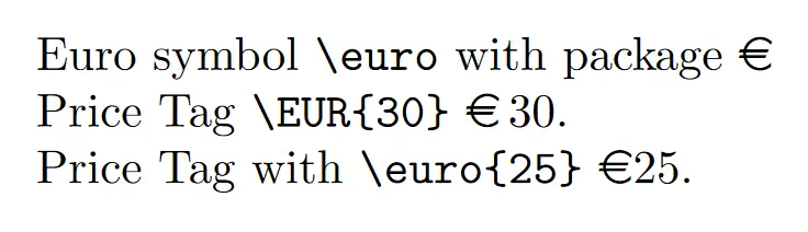 Euro Symbol In Latex : Almost the same command