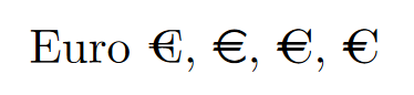 Euro Symbol In Latex : Euro Symbols