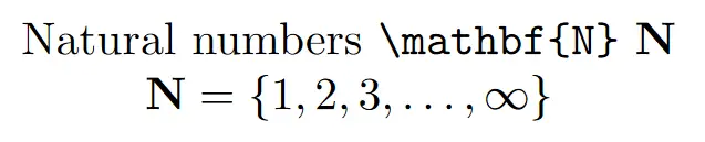 Natural Numbers Symbol In Latex : Form for the natural numbers
