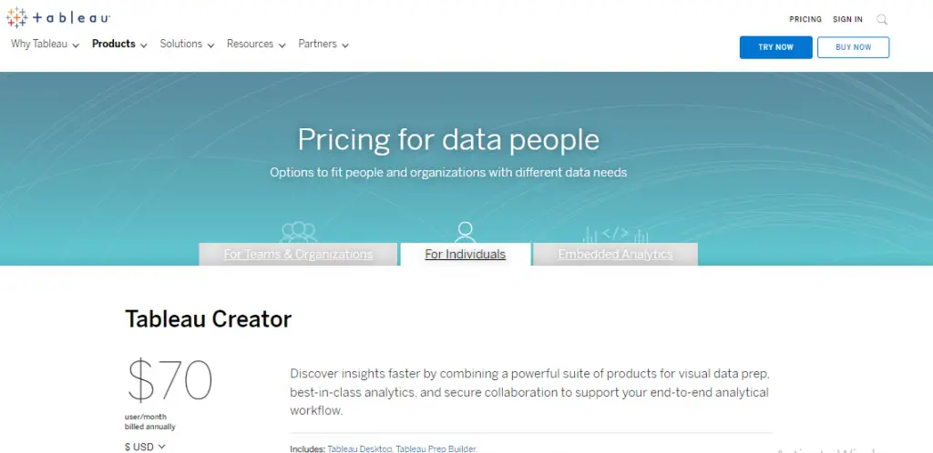 Data Visualization Tools : Credits: Tableau