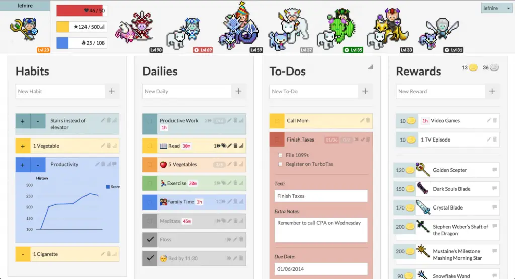 Task Management Tools : Credits: Habitica