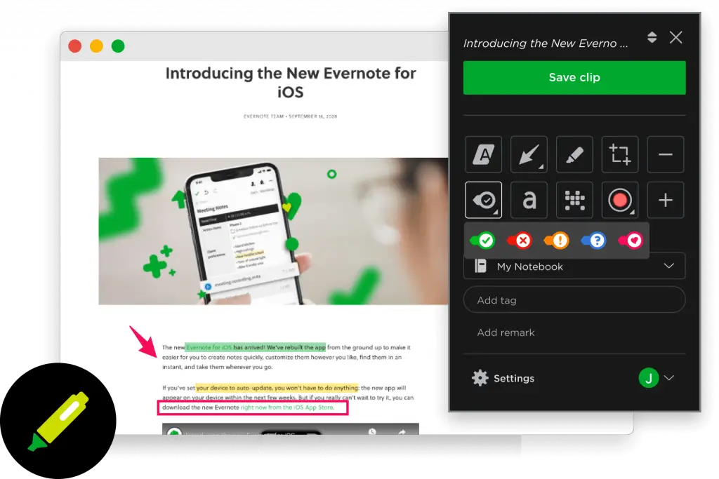 Chrome Extensions : Credits: Evernote