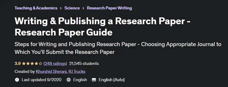 Online Courses for Research Writing : Credits: Udemy