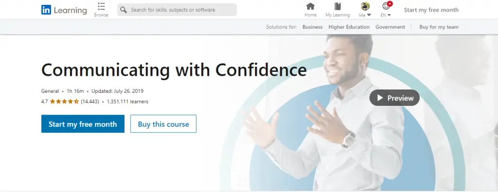 Online Courses for Public Speaking : Credits: LinkedIn Learning