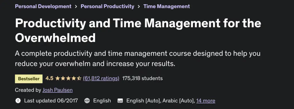 Online Courses for Time Management : Credits: Udemy