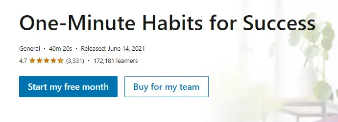 Online Courses for Winning Habits : Credits: LinkedIn Learning