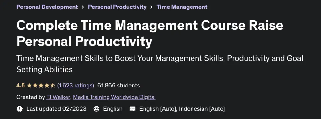 Online Courses for Time Management : Credits: Udemy