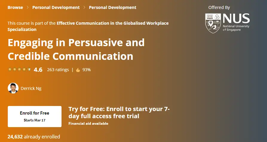 Online Courses for Persuasions : Credits: Coursera