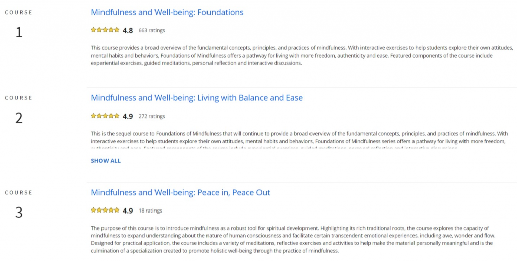 Online Courses for Meditation : Credits: Coursera