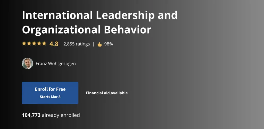 Online Courses for Leadership : Credits: Coursera