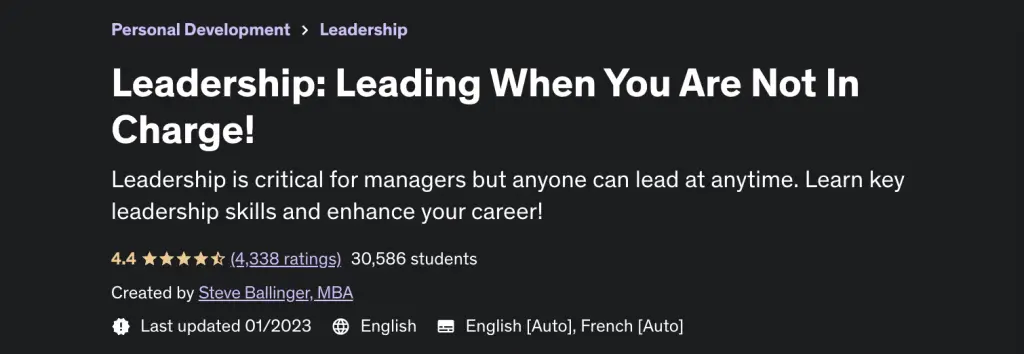 Online Courses for Leadership : Credits: Udemy