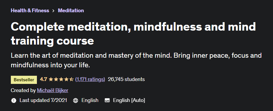 Online Courses for Meditation : Credits: Udemy