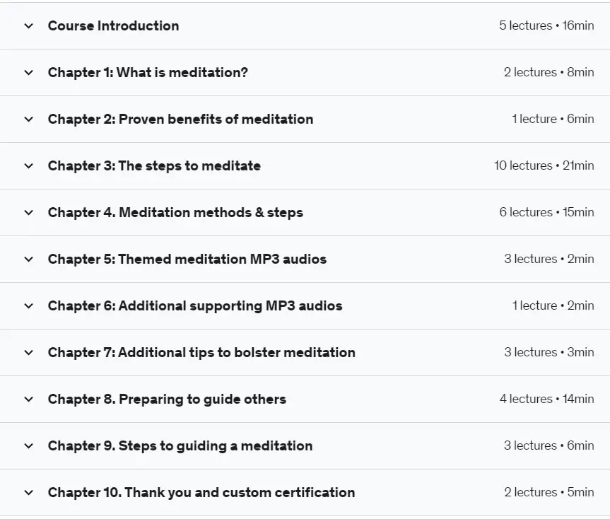 Online Courses for Meditation : Credits: Udemy