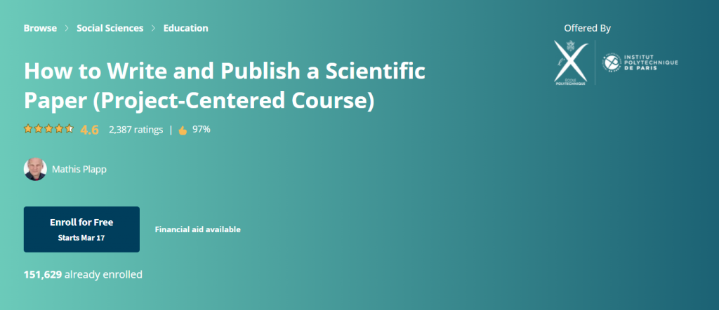 Online Courses for Research Writing : Credits: Coursera