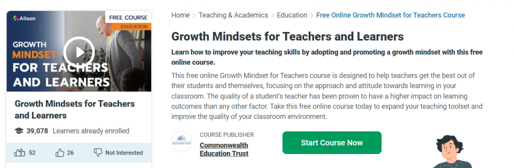 Online Courses for Growth Mindset : Credits: Alison