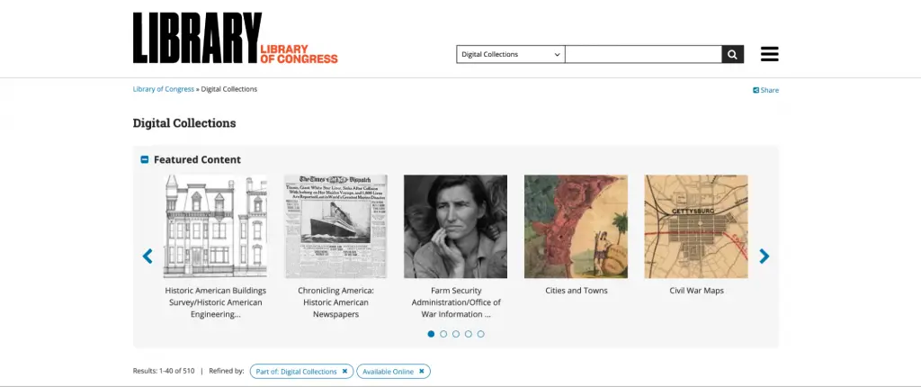 Deep Web for Academic Research : Credits: The Library of Congress Digital Collections
