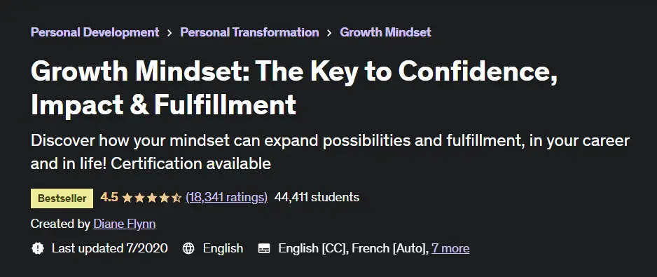 Online Courses for Growth Mindset : Credits: Udemy