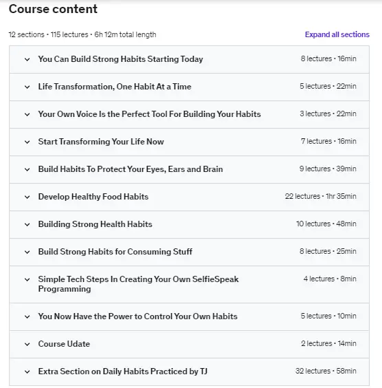 Online Courses for Winning Habits : Credits: Udemy