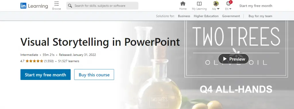 Online Courses for Powerpoint Presentation : Credits: LinkedIn Learning