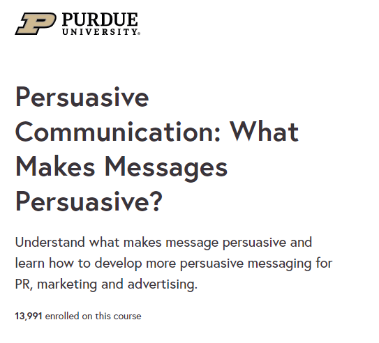 Online Courses for Persuasions : Credits: Future Learn