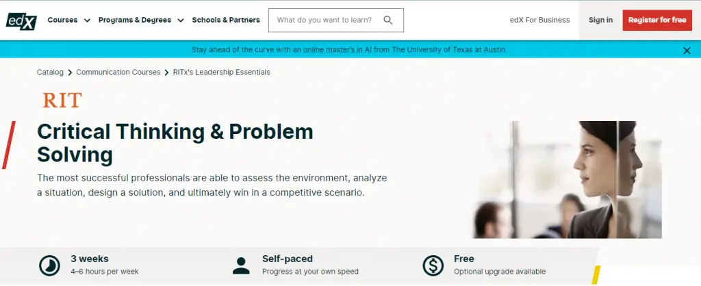 Online Courses for Critical Thinking : Credits: edX