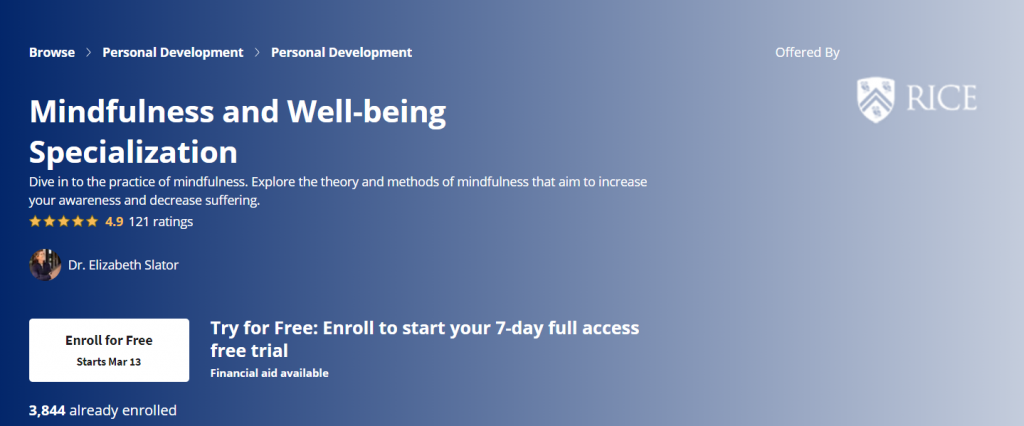 Online Courses for Meditation : Credits: Coursera