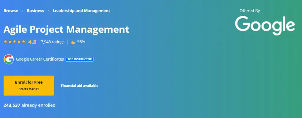 Online Courses for Project Management :Credits: Coursera