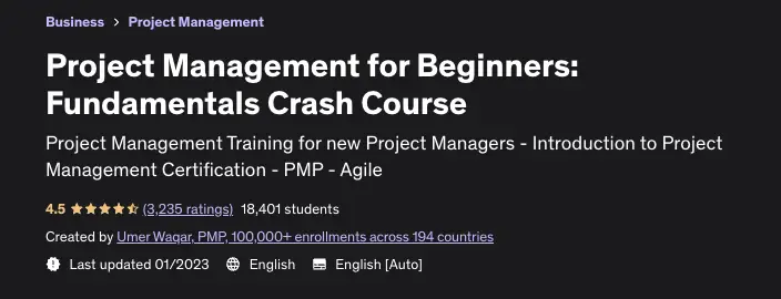 Online Courses for Project Management : Credits: Udemy