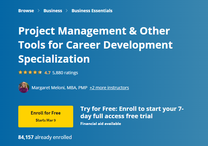 Online Courses for Career Management : Credits: Coursera